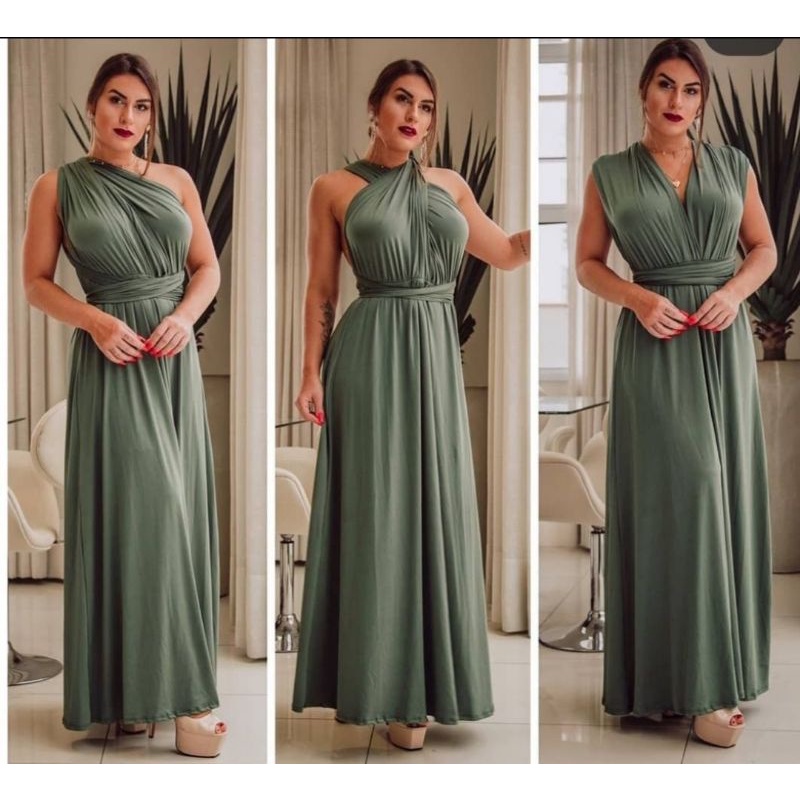 Vestido Longo Multiformas Madrinha Casamento Festa Elegante Varias Cores Formatura e Eventos Luxo em Oferta na Shopee