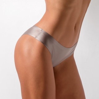 Calcinhas Tanga Feminina de Seda Gelada Desportiva Sem Costura