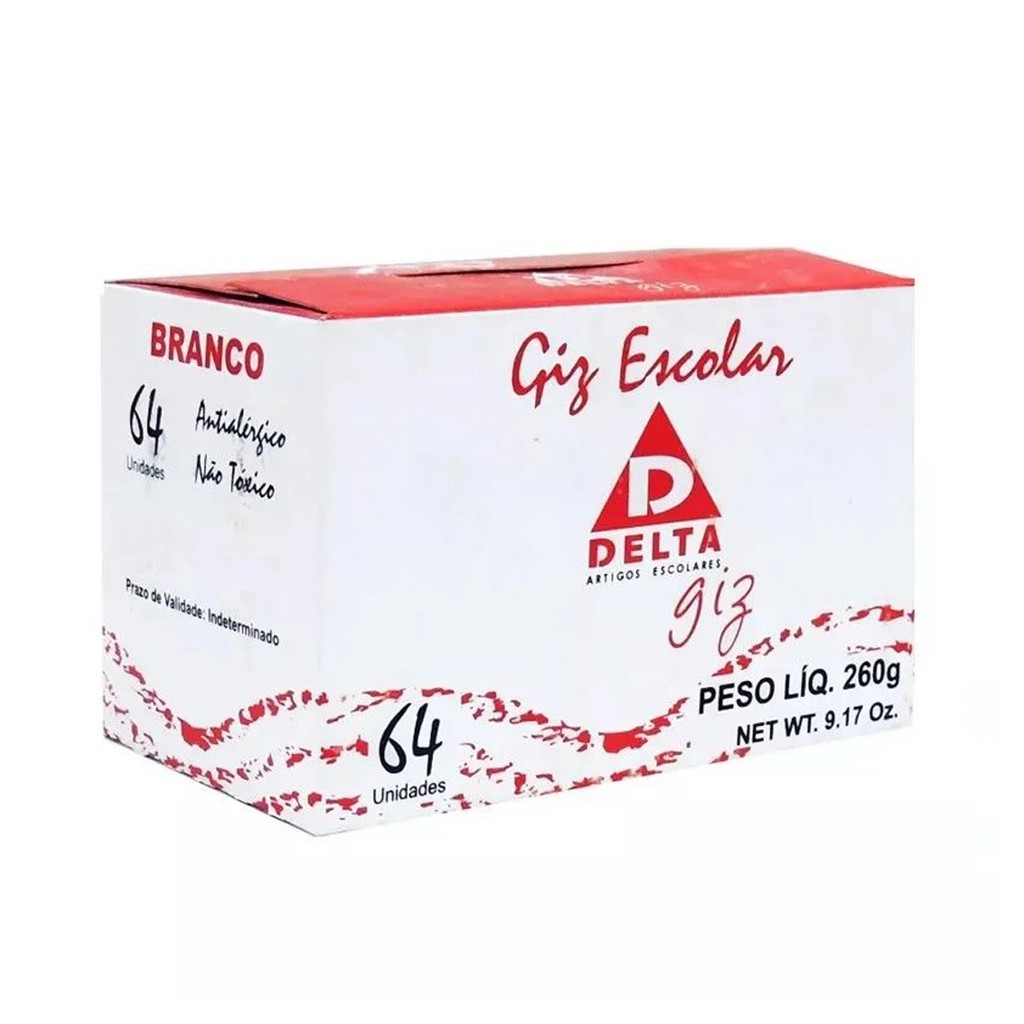 Giz Branco Escolar Para Quadro Verde Negro Delta 64 Unidades Promoção em Oferta na Shopee