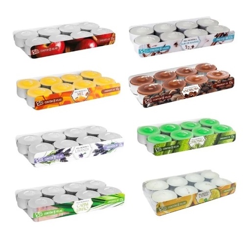 Vela Rechaud Decorativa Aromática Com Suporte 8 unidades em Oferta na Shopee