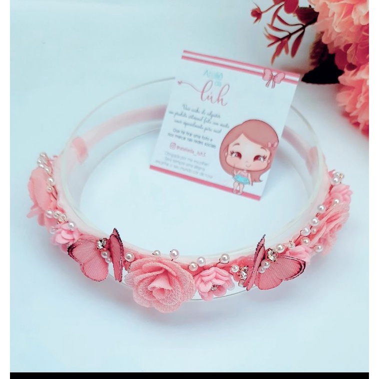 Tiara Jardim encantado rosa. Shopee Brasil