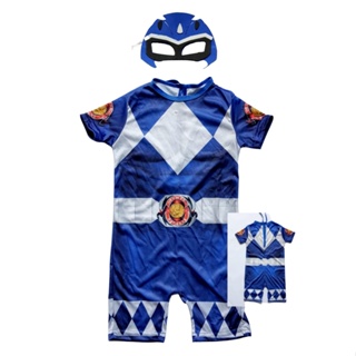 Roupa Fantasia Temática Power Ranger Azul Infantil Masculina Heróis em Oferta na Shopee