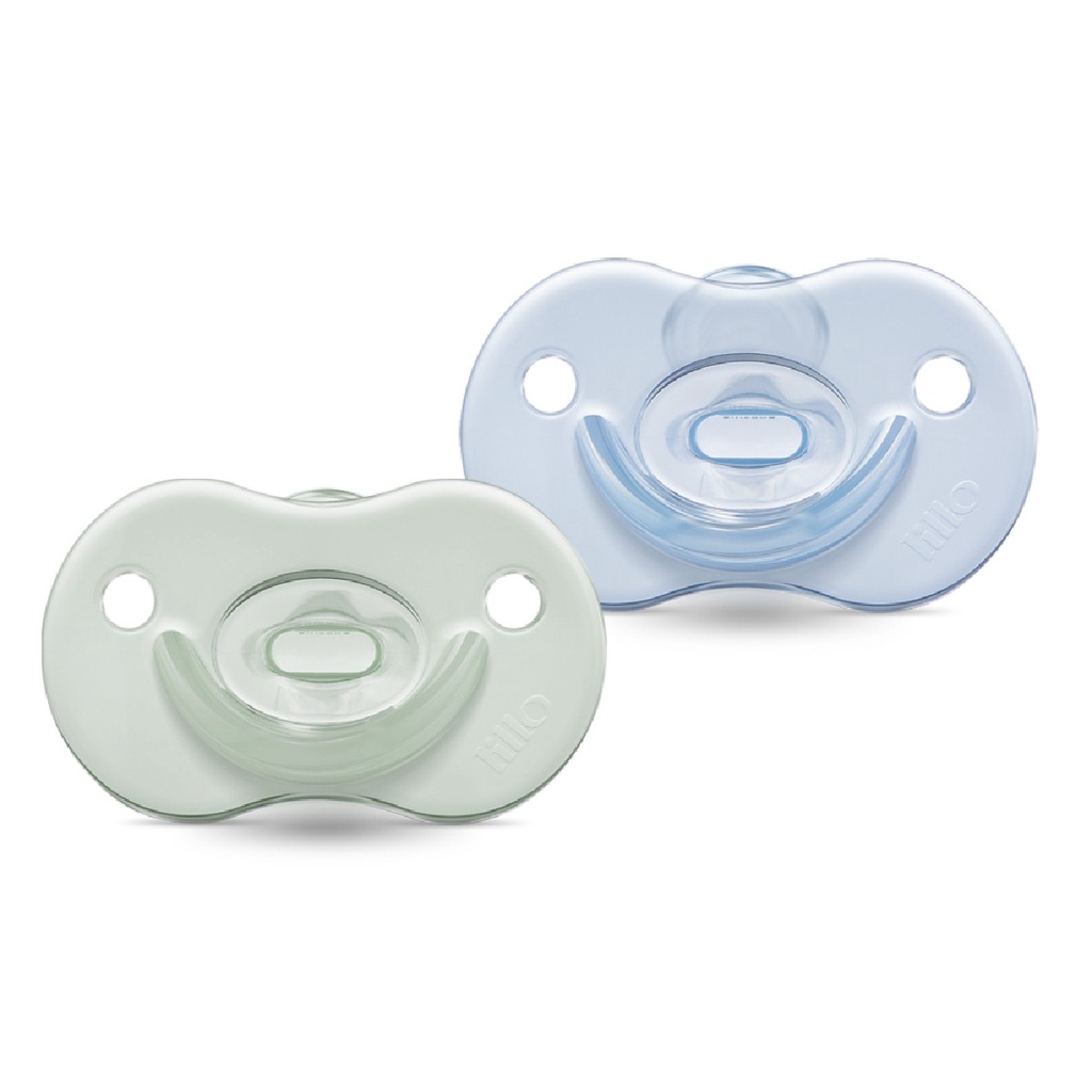 Kit 2 Chupetas 100% Silicone Calming Night Day Azul - Lillo - Mom & Baby