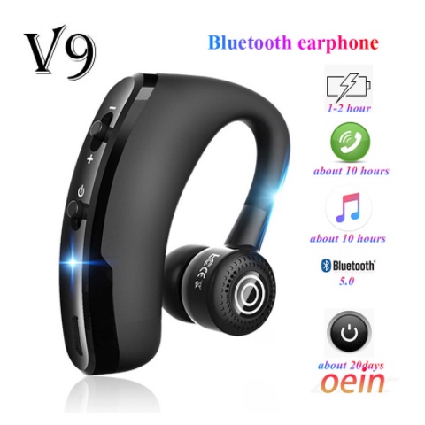 Fone De Ouvido Bluetooth V9 Sem Fio Com As Mãos Livres Para Chamadas/Esportes/Negócios