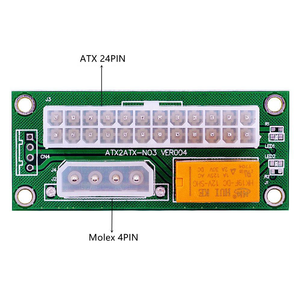 Add2PSU ATX 24Pin to Molex 4pin Dual PSU Power Supply Sync Starter Extender
