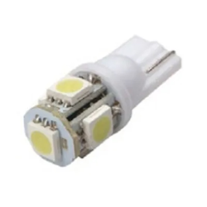 Pingo Lampada T10 Led 6000k 5 Pontas Super Branca Par - 24v.