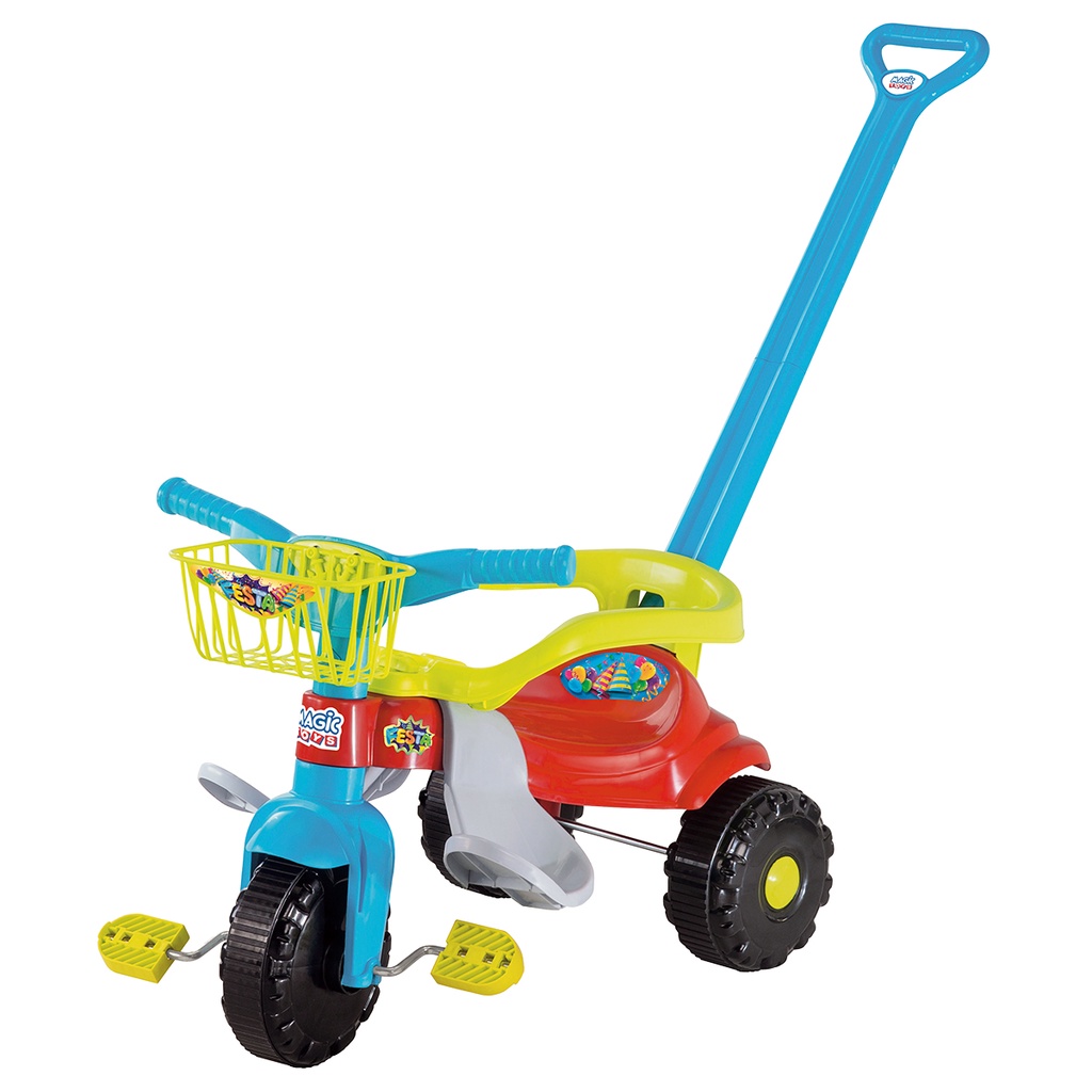 Triciclo Motoca Velotrol Infantil Para Menino e Menina Motoquinha 3 Rodas  com Pedal e com Triciclo com Empurrador Tico-Tico