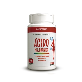 Ácido Hialurônico Com Colágeno Hidrolisado e Vitamina C 1000mg 60 Cápsulas Natuforme