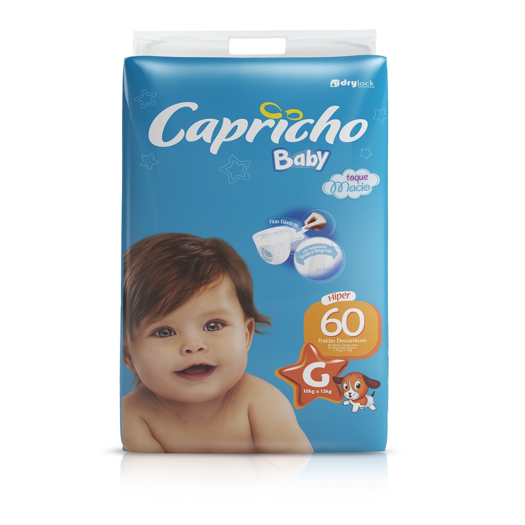 Fralda Descartável Capricho Baby Hiper G com 60un