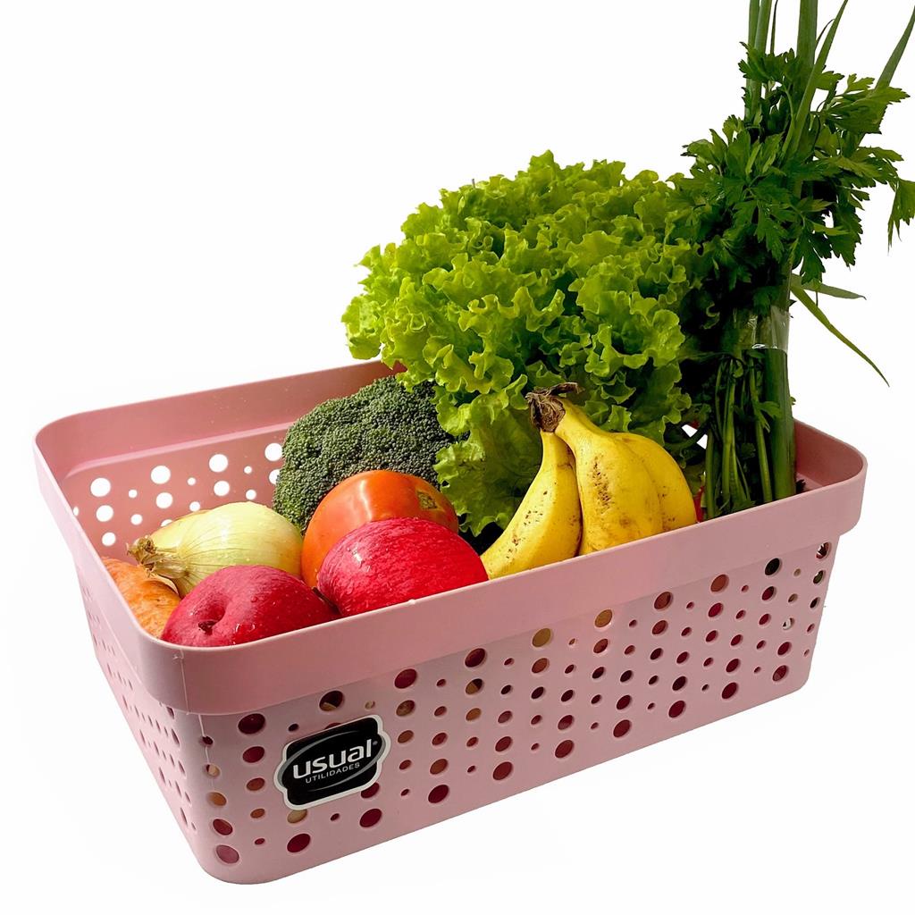 Cestos Organizador Armario Gaveta Lavanderia (35x26x12cm) - Usual Utilidades