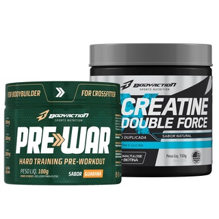 Kit Creatina Com Glicina + Pré Treino Pre War - Bodyaction
