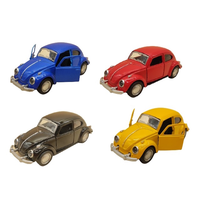 Carrinho de Ferro Fusca Tradicional a Fricção Miniatura Colecionável Metal Fusquinha Die Cast Coleção Pneu de Borracha