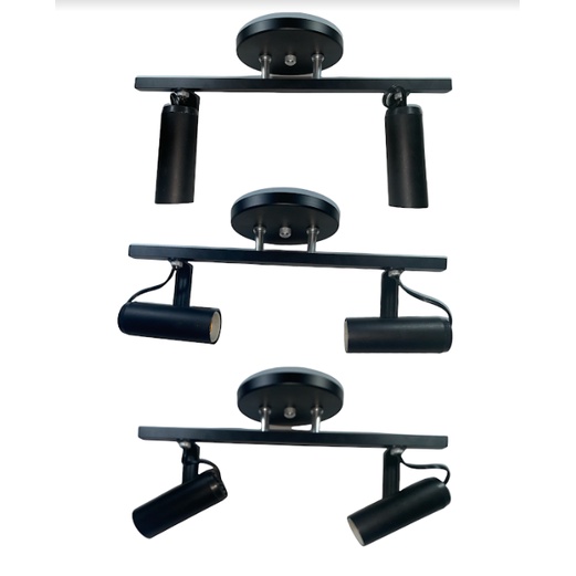 Trilho tubinho Duplo Preto ( 2 lampadas) — imagem 2 de 2
