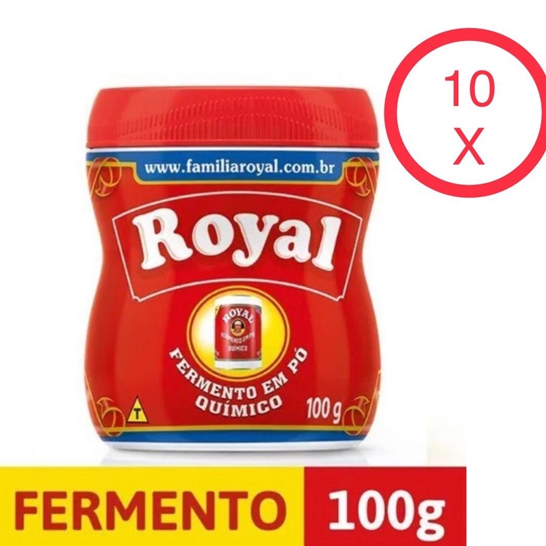 Kit 10 Unidades de PÓ ROYAL 100g Fermento em Pó Fermento para Bolo ...