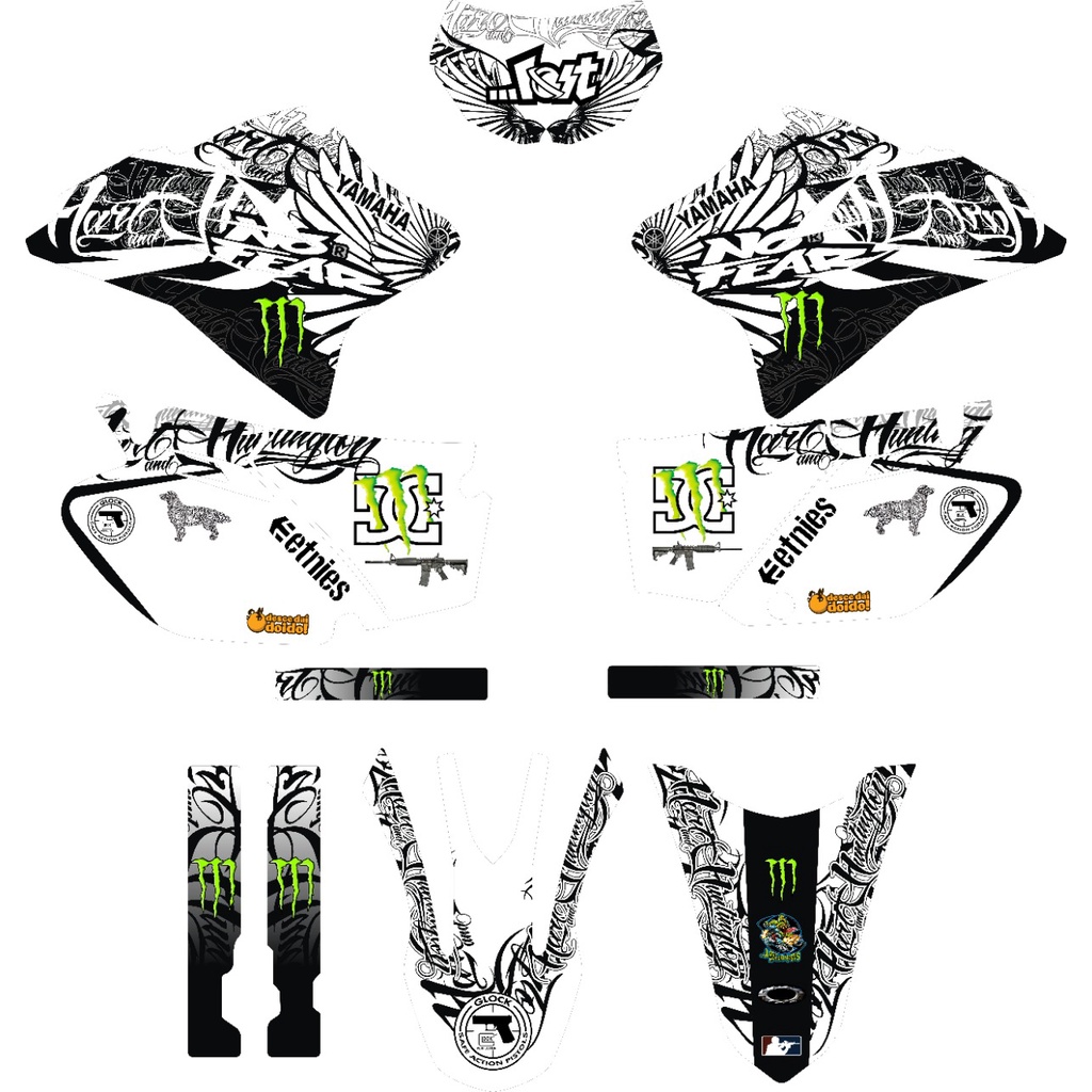 Kit Adesivo Moto De Trilha Ttr 230 PRETO/BRANCO