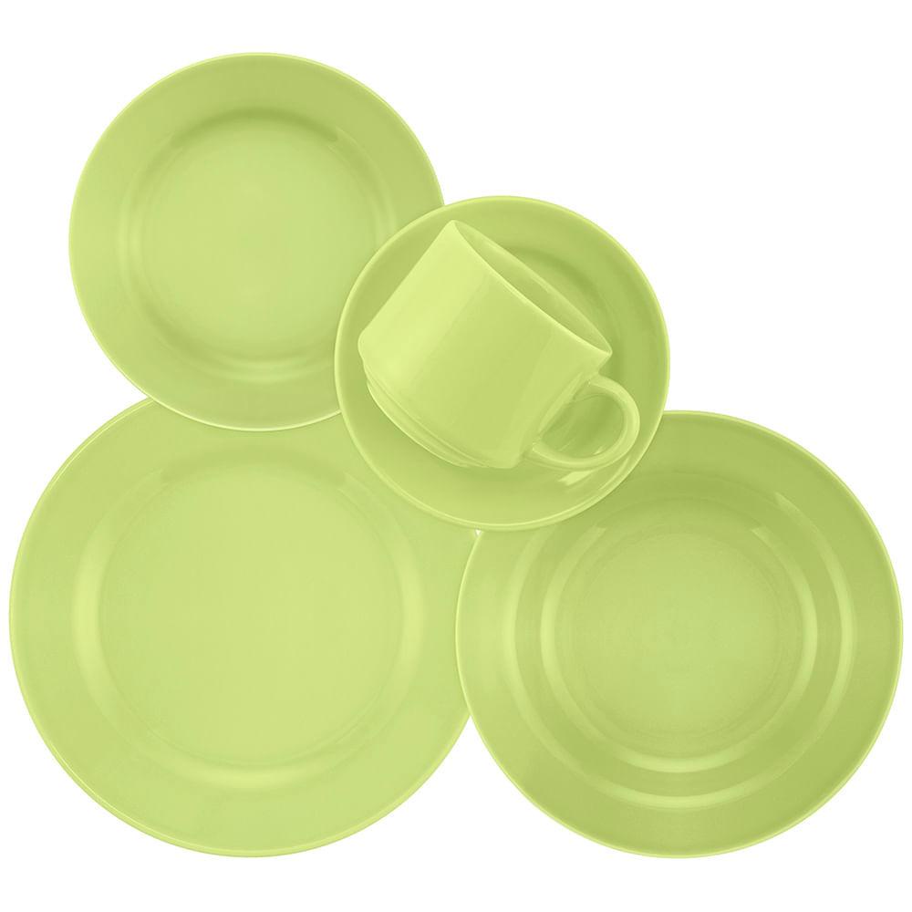 Aparelho de Jantar E Chá 30 Peças Donna Verde