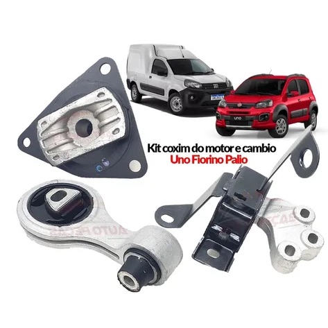 Kit 3 Coxim Do Motor E Cambio Uno Palio Fiorino Way Acttrative Vivace