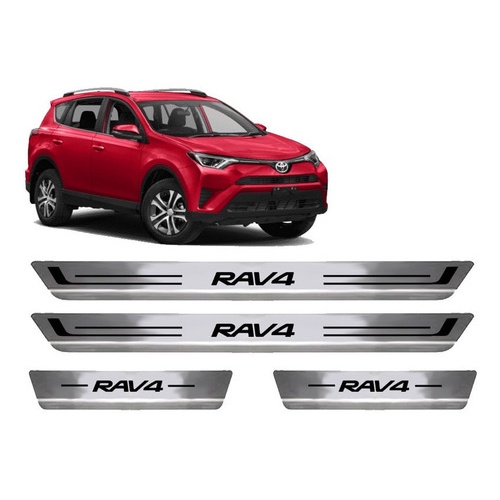 Soleira De Porta Aço Inox Escovado Toyota Rav4 - Todos