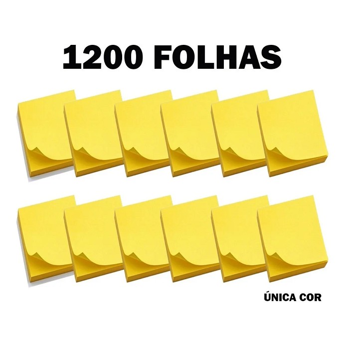 12 Bloco Adesivo Post Papel Lembrete Colorido Rascunho