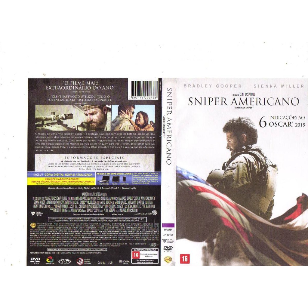 Dvd Sniper Americano, Filme Clint Eastwood, Guerra Original | Shopee Brasil