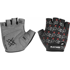 Luva Ciclismo HUPI Eco Dedo Curto Love Bike Preto