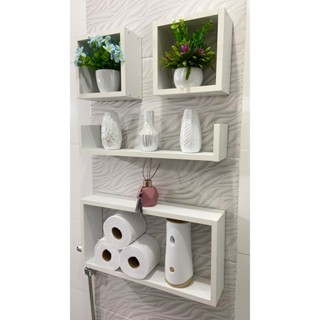 Kit de Nichos com Prateleira modelo U para Decoração de Banheiro Quarto e Sala em Oferta na Shopee