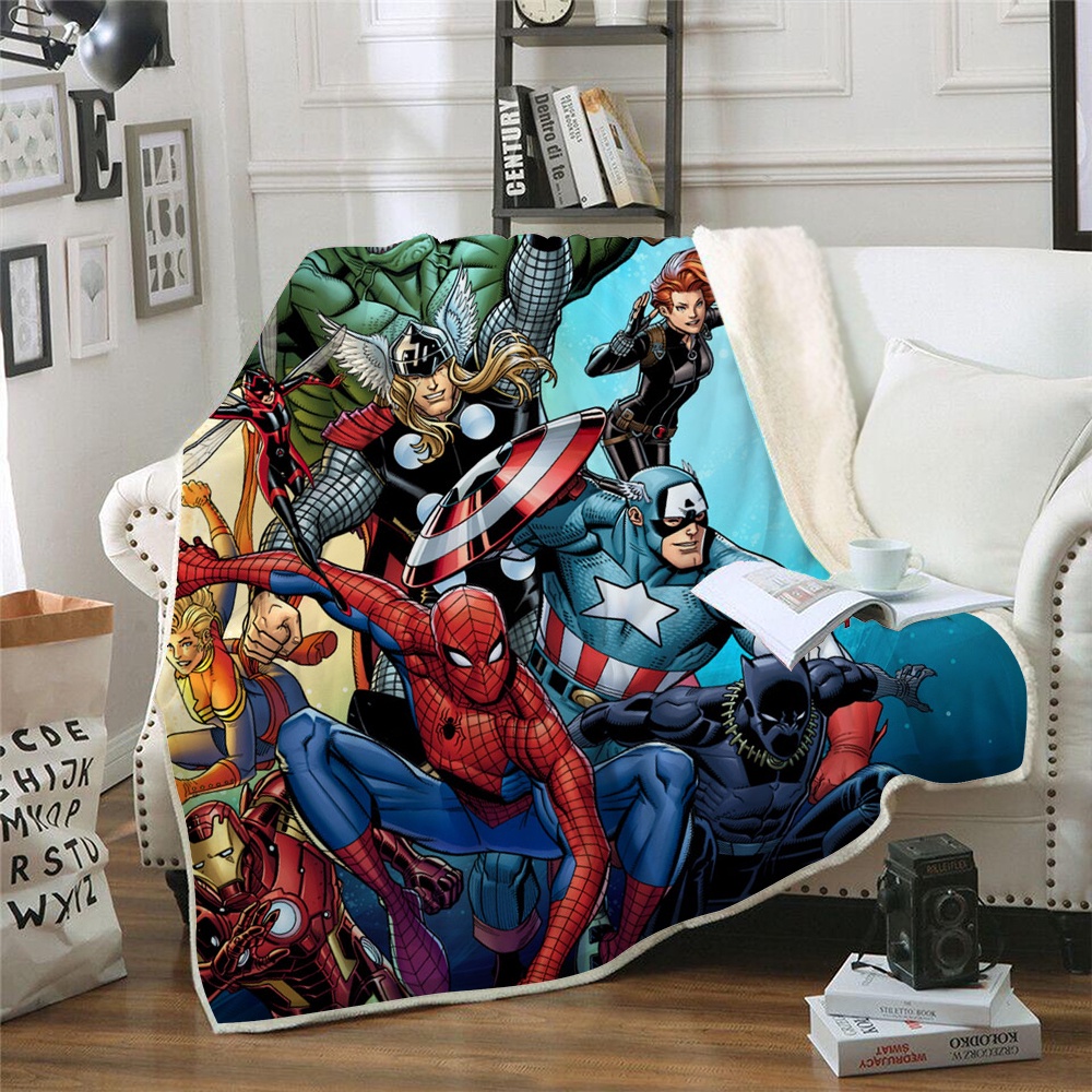 Manta Flanela Filme Super Herói Marvel 3D Para Adultos E | Shopee Brasil