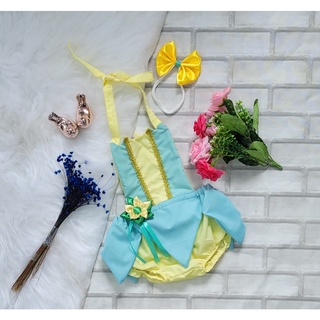 Fantasia princesa Tiana Romper Jardineira Princesa E O Sapo