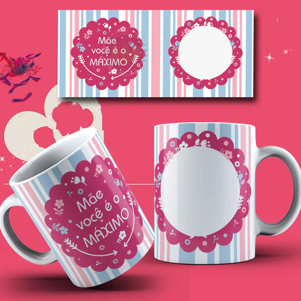 Caneca Mãe Você é o Máximo Com Foto, Caneca de Porcelana Personalizada Para dia das Mães 325 ML