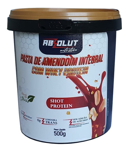 Pasta De Amendoim Integral Sabor Shot Protein Absolut - 500g