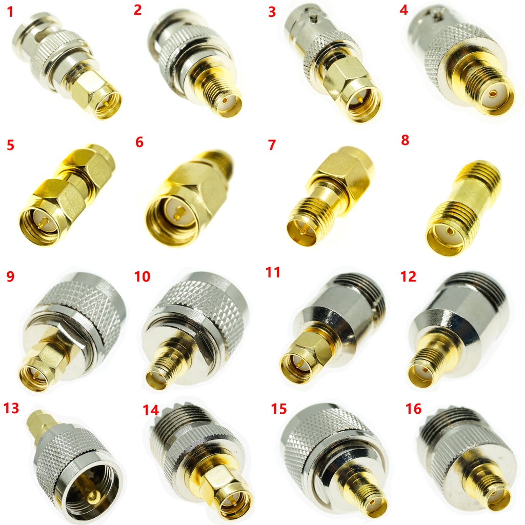 2pcs Conector SMA-F Para N BNC UHF RPSMA SO239 PL259 Macho Fêmea Reto RF Adapter Converter
