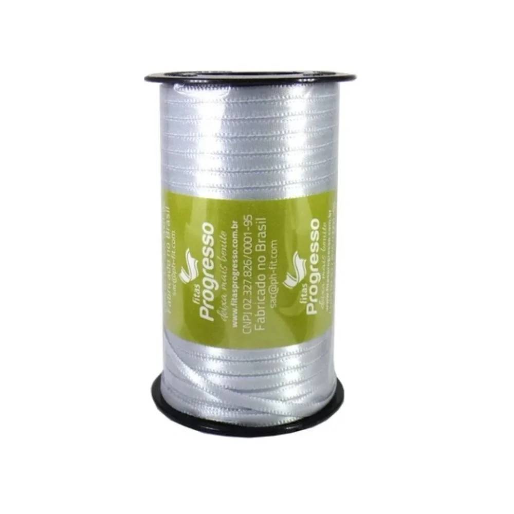 Fita de Cetim Carretel 4mm nº00 100m Cor 084 Prata - 1un