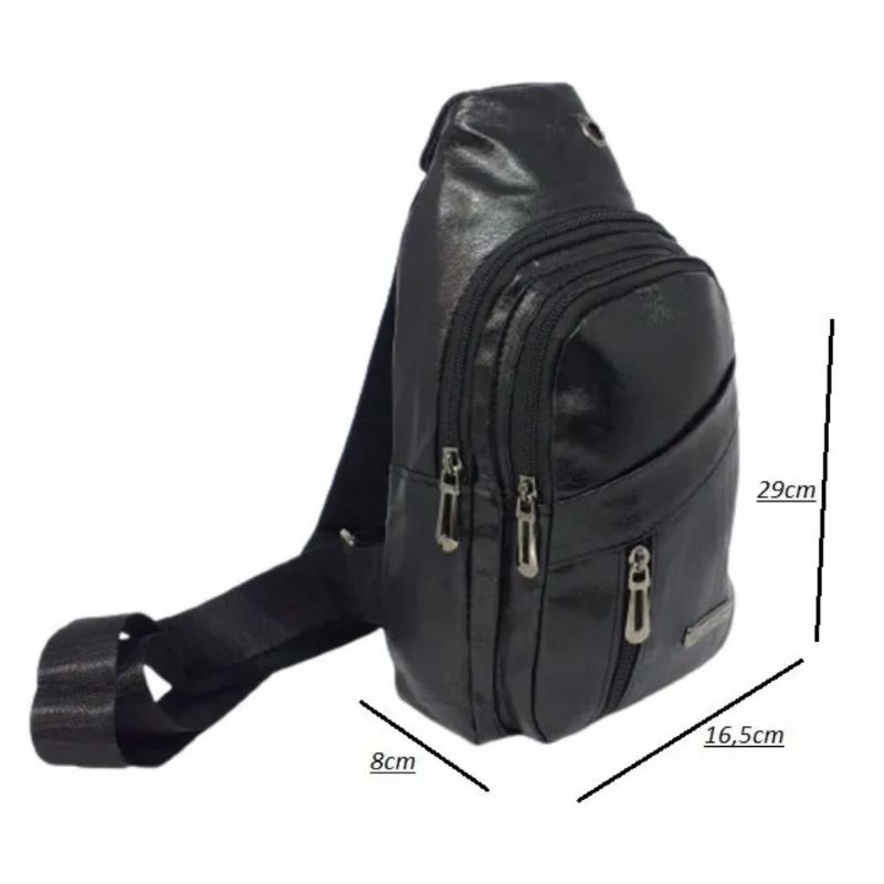 Bolsa Masculina Couro Pochete De Ombro Transveral