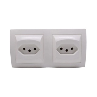 Conjunto 2 Tomadas 2P+T 10A 250V Branco Sistema X Pial em Oferta na Shopee