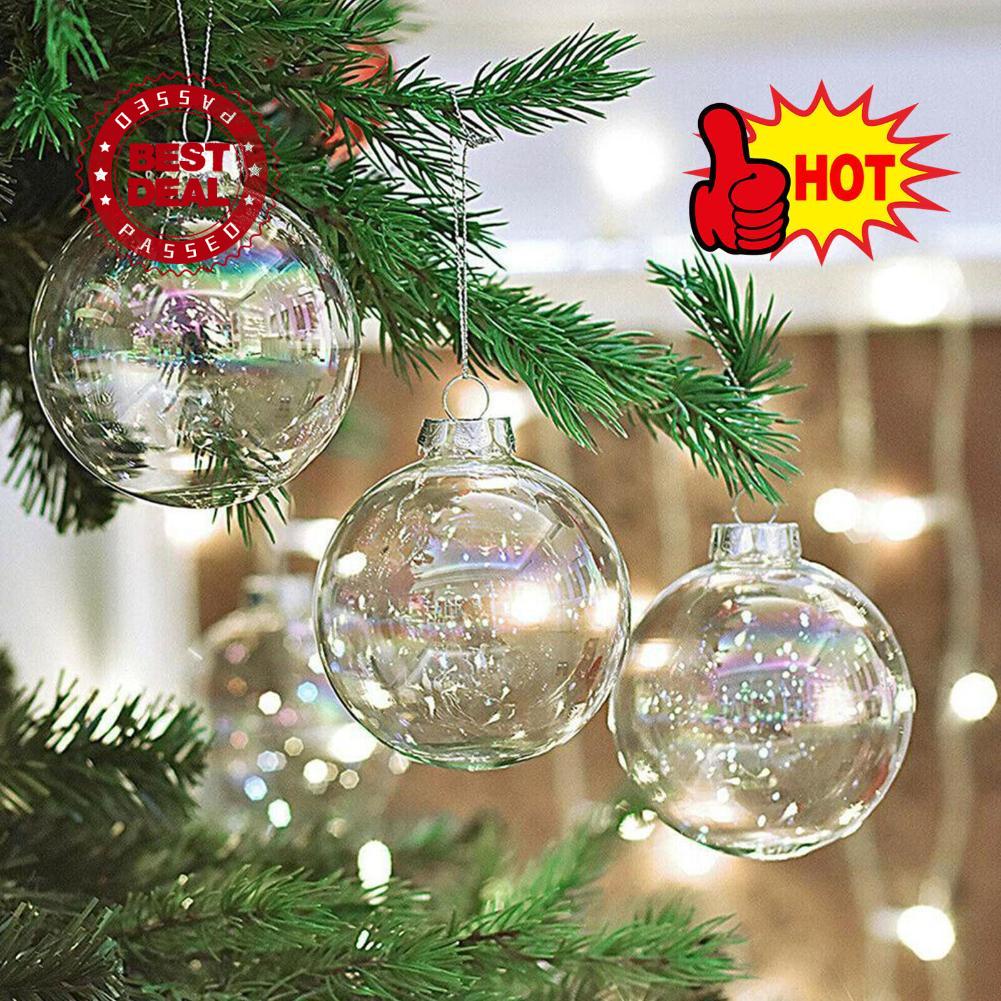 10cm Vidro Iridescente Transparente Ornamentos De Bolas ; Árvore De Natal  U2L7 | Shopee Brasil