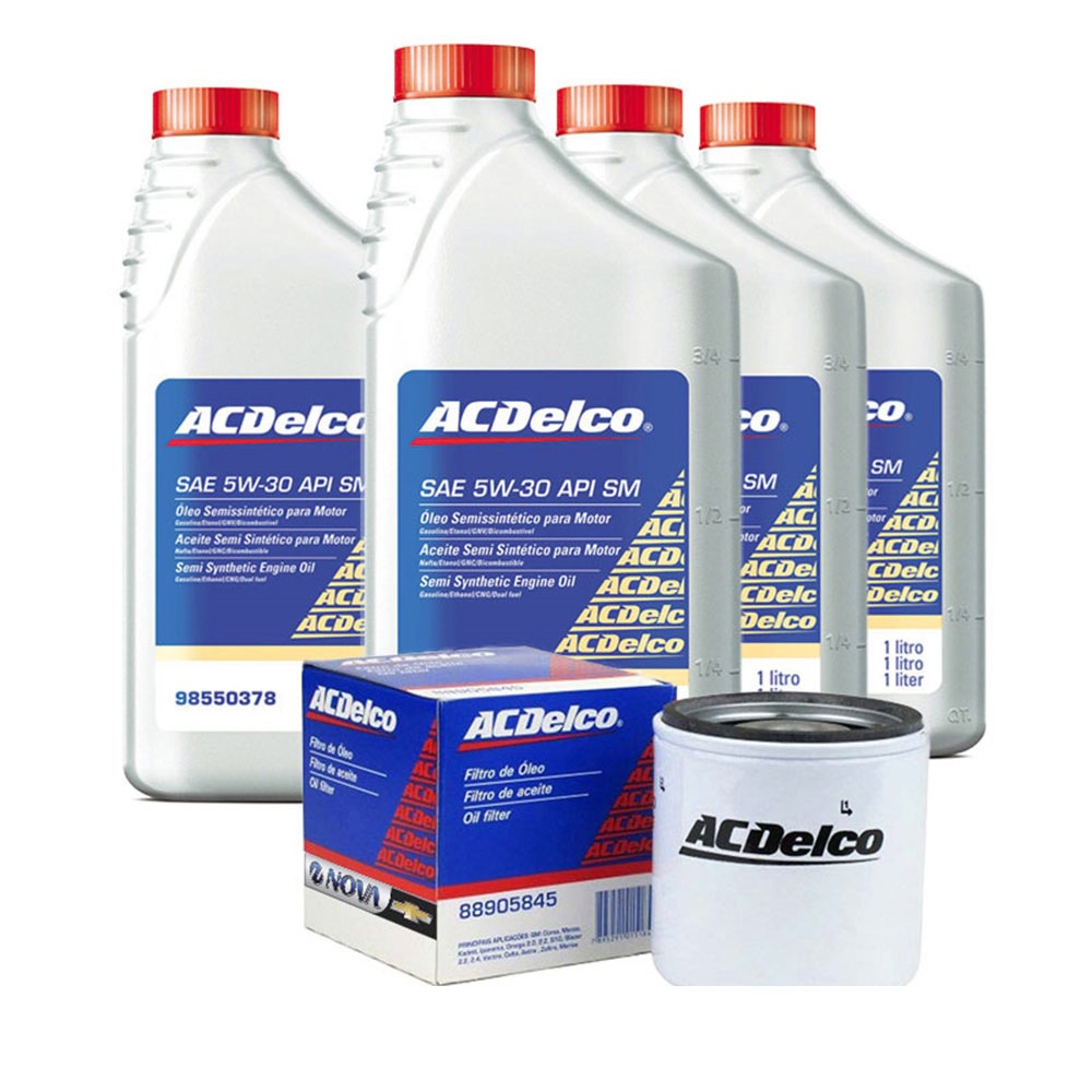Kit Troca Óleo Motor 5w30 Semi Sintético Acdelco + Filtro em Oferta na Shopee