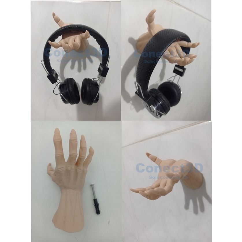 Suporte Parede Mão Zumbi Fone Ouvido Fixação Parede