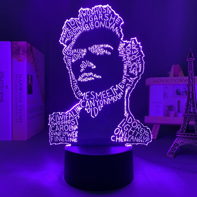 Harry Styles Figura 3d Luz Da Noite Presente Para Fãs Decoração Luz Led Sensor De Toque Muda De Cor Lâmpada De Mesa