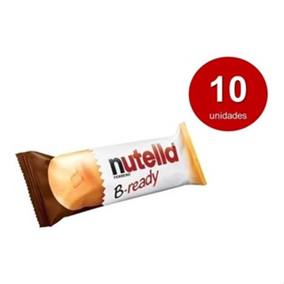 Kit C/10 Nutella B-ready Biscoitos Wafer Creme Nutella 22g em Oferta na Shopee