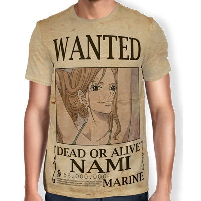 Camisa Full Print Wanted Nami V2 - One Piece