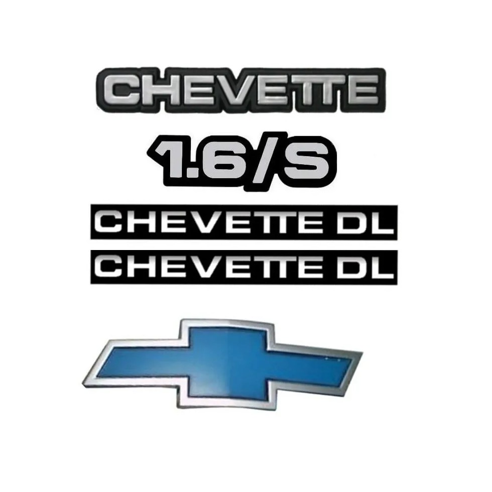 Emblemas Grade + Chevette + 1.6/s + Plaqueta Chevette DL