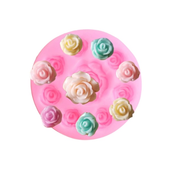 Molde de Silicone MICRO Rosinhas - Rosas Miudinhas para Mini apliques para Artesanato e Confeitaria