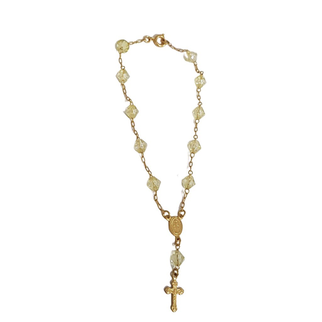 Pulseira Feminina Pulseira de Ouro Banhado Pulseira Ouro Folheado Cor de Prata, Banho de Ródio Branco Semijoias Garantia Terço Balão G