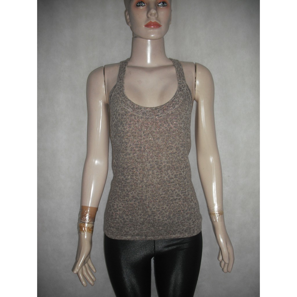 BLUSA MARROM ONCINHA COM BRILHO ANIMALE TAM P USADO BOM ESTADO