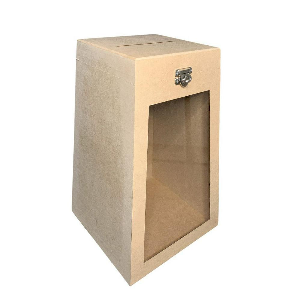 Urna Cofre Super Grande Para Sorteio Em Mdf cru Com Acrilico E Fecho Para Cadeado em Oferta na Shopee