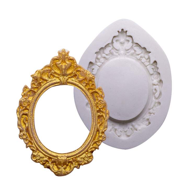 Molde de Silicone Moldura Oval Vintage Pequena para Artesanato em Resina Gesso Argamassa Epoxi em Oferta na Shopee