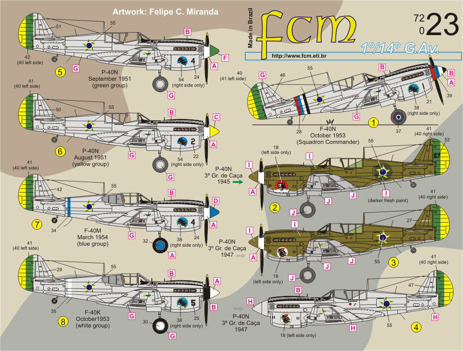 Decal Avião Curtiss P-40 1/72 Fcm 72023 Plastimodelismo - Petrohobby