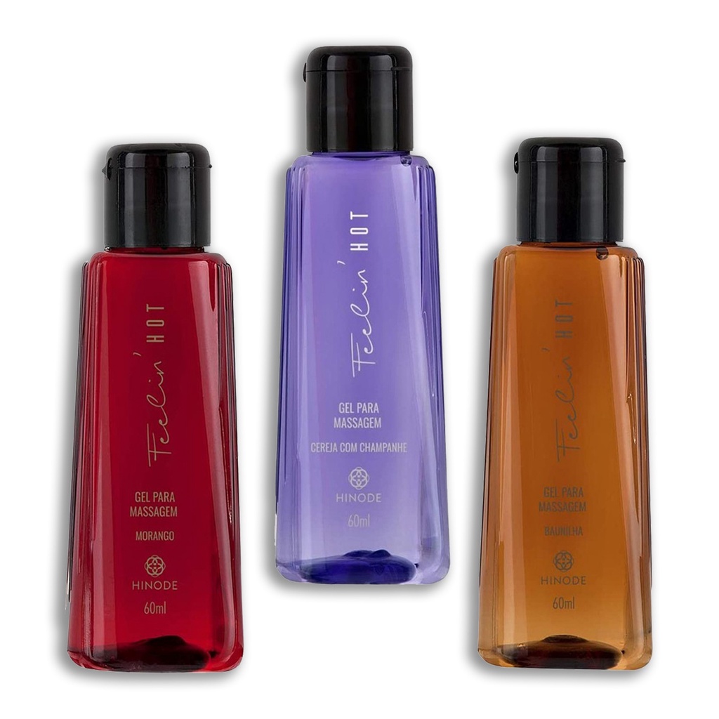Feelin Hot Hinode Gel Massagem Óleo Morango Baunilha Cereja com Champanhe em Oferta na Shopee