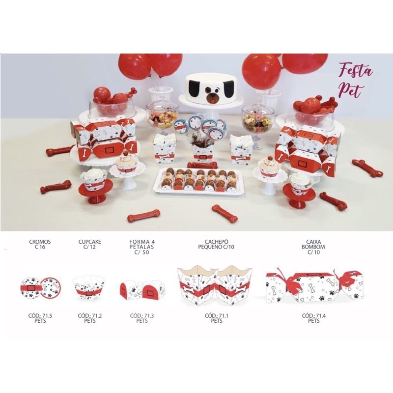 kit festa pet pets completa em Oferta na Shopee