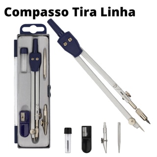 Compasso Tira Linha Tecnico Metalico Brw Cp1005 em Oferta na Shopee